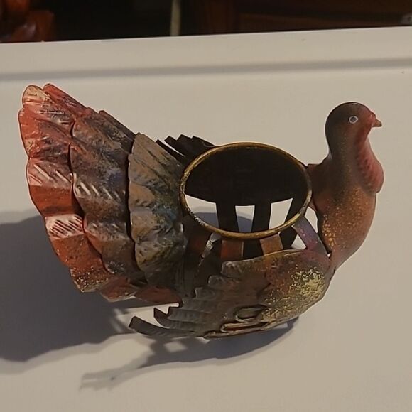 Decorative Metal  Turkey Candle Holder - Brown - Picture 3 of 6